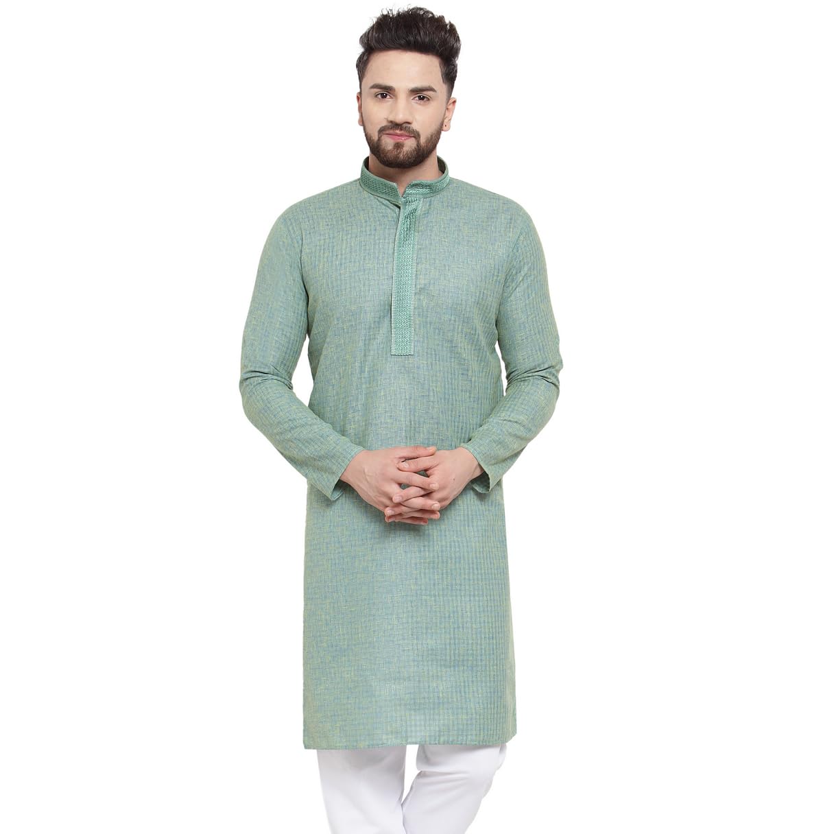 Maple Clothing Kurta Pajama Printed Cotton Indian Apparel for Men Bollywood Outfit