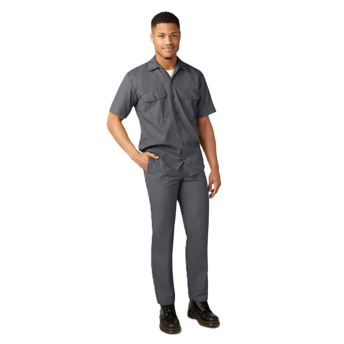 Dickies Men’s Short Sleeve Work Shirt – Durable Twill Button Down Shirts for Men, Lightweight Uniform for Daily Wear