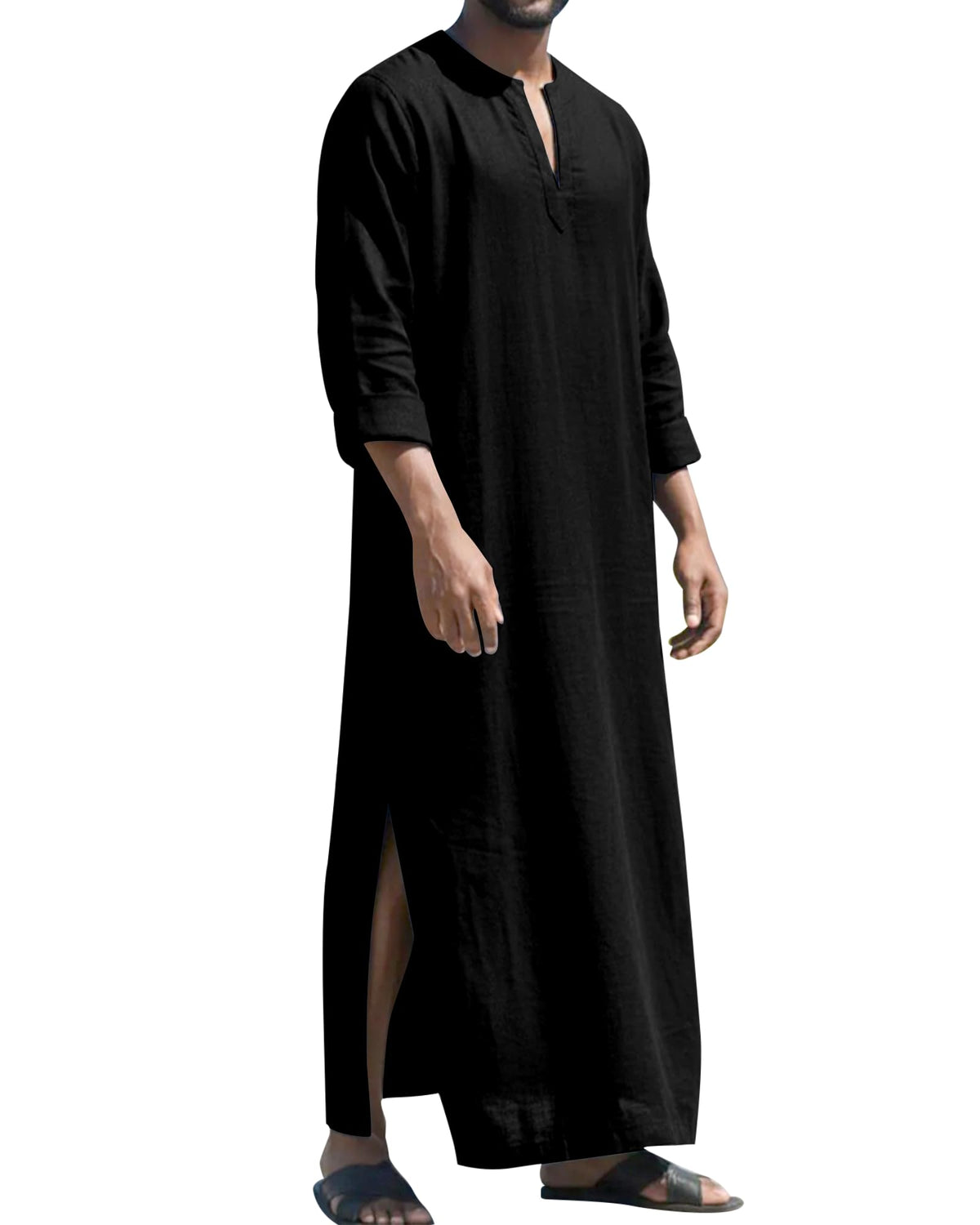 LVCBL Islamic Thobe for Men Muslim Kaftan Thobe Caftans for Men