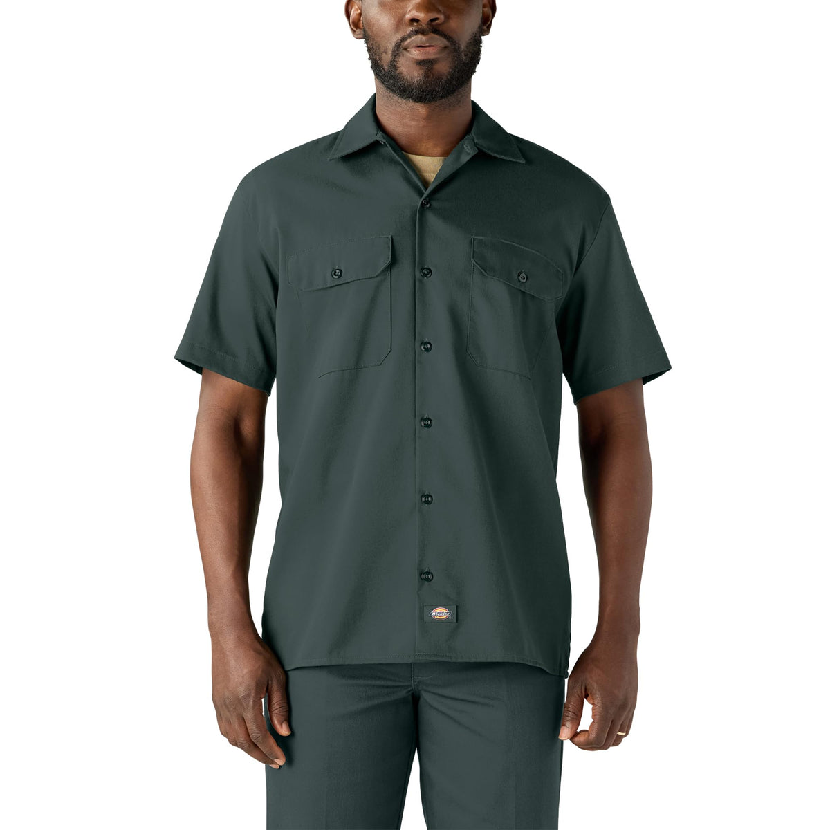 Dickies Men’s Short Sleeve Work Shirt – Durable Twill Button Down Shirts for Men, Lightweight Uniform for Daily Wear