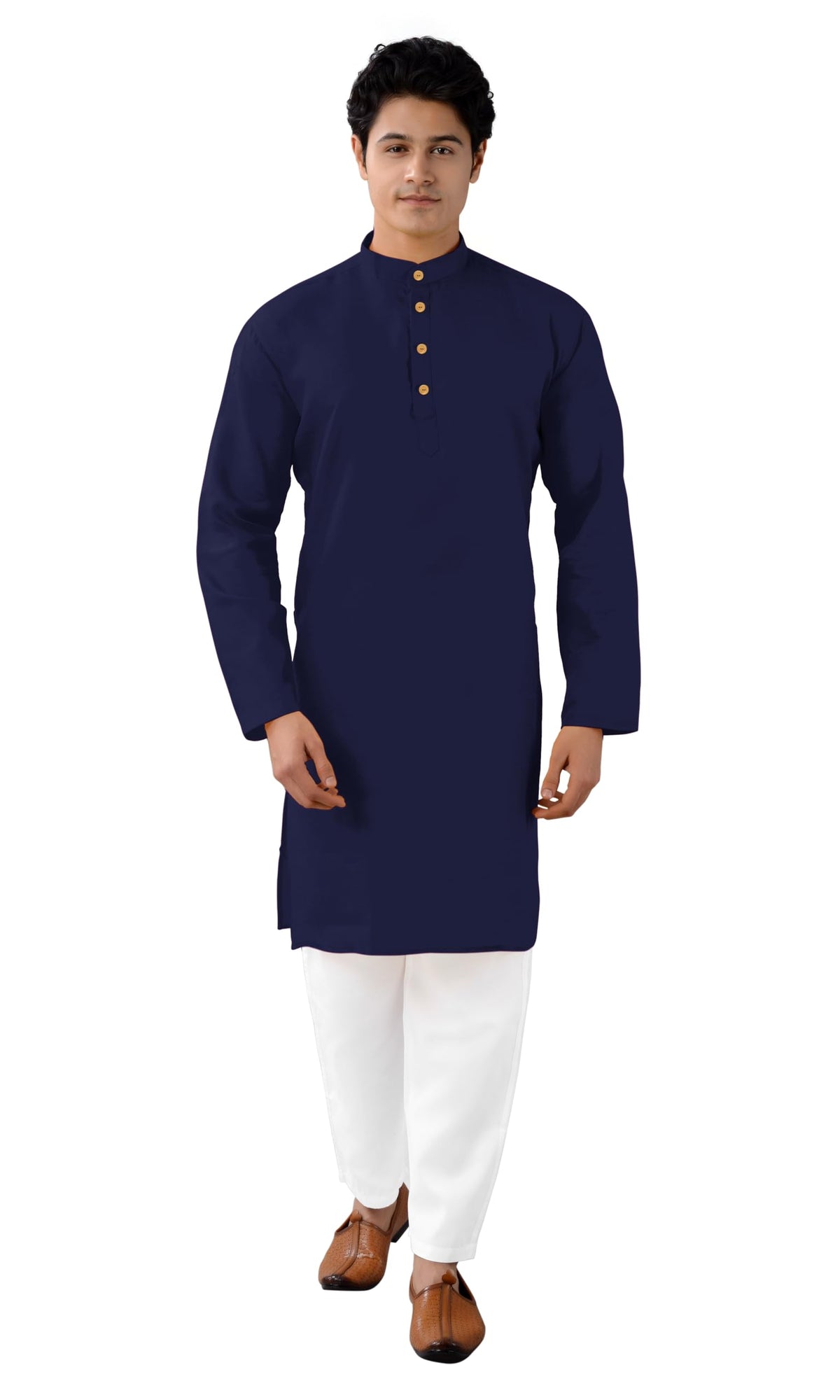 Chandrakala Men's Tunic Cotton Kurta Pajama Set Indian Casual Yoga Dress (MK101)