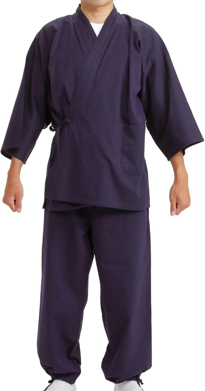 Edoten Men's Japan Kimono quilted clothes Sashiko Samue