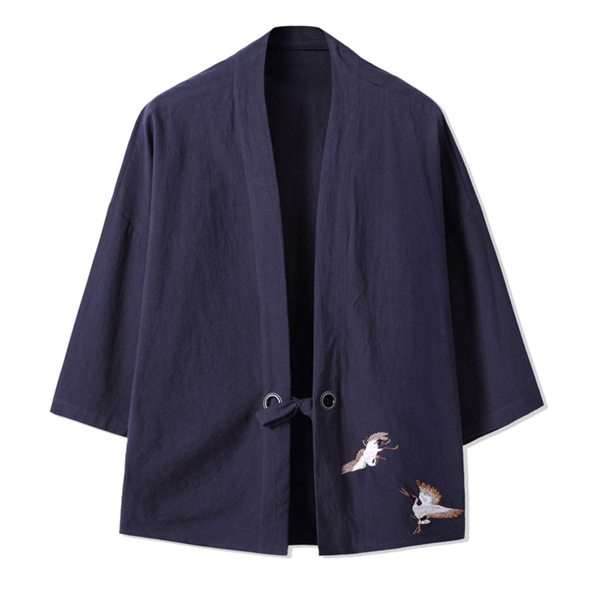 Seidarise Men's Kimono Traditional Japanese Clothing Male Cardigan Noragi Jacket Yukata Coat Haori