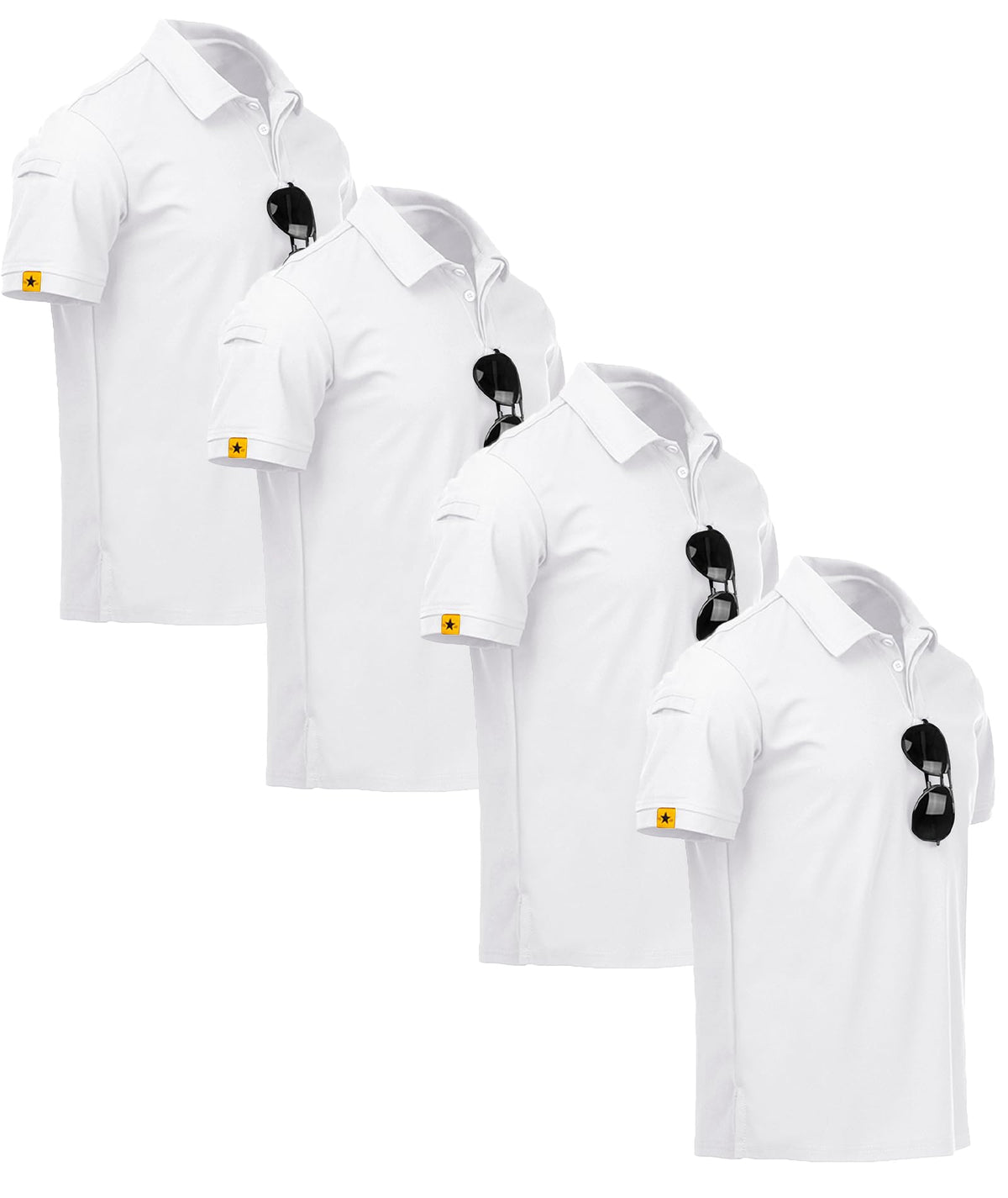 V VALANCH 3/4 Pack Polo Shirts for Men Short Sleeve Golf Tennis Work