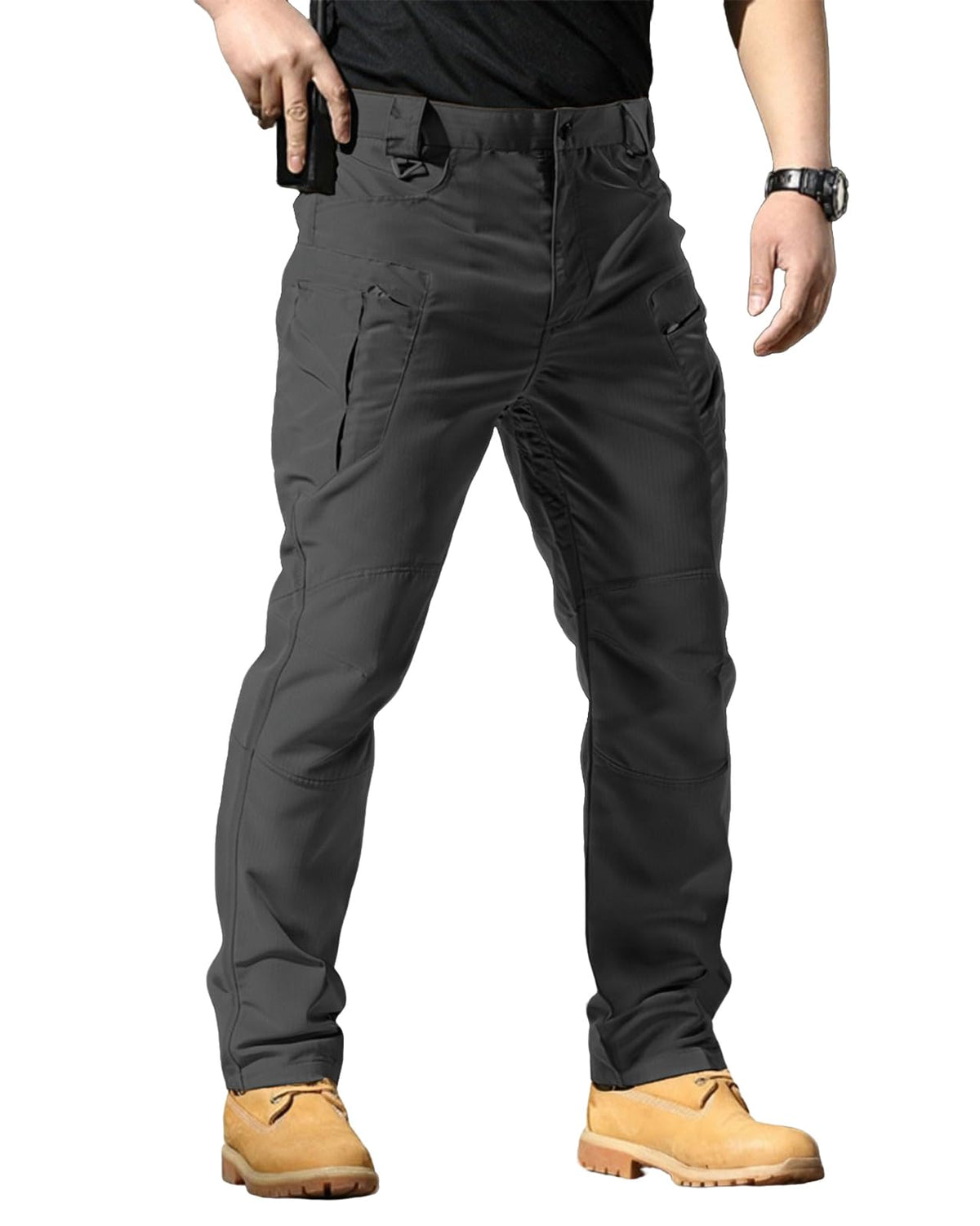 Men's Stretch Tactical Pants,Water Resistant Ripstop Cargo Pants,Lightweight Outdoor Work Hiking Pants with Pockets