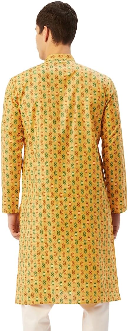 Maple Clothing Kurta Pajama Printed Cotton Indian Apparel for Men Bollywood Outfit