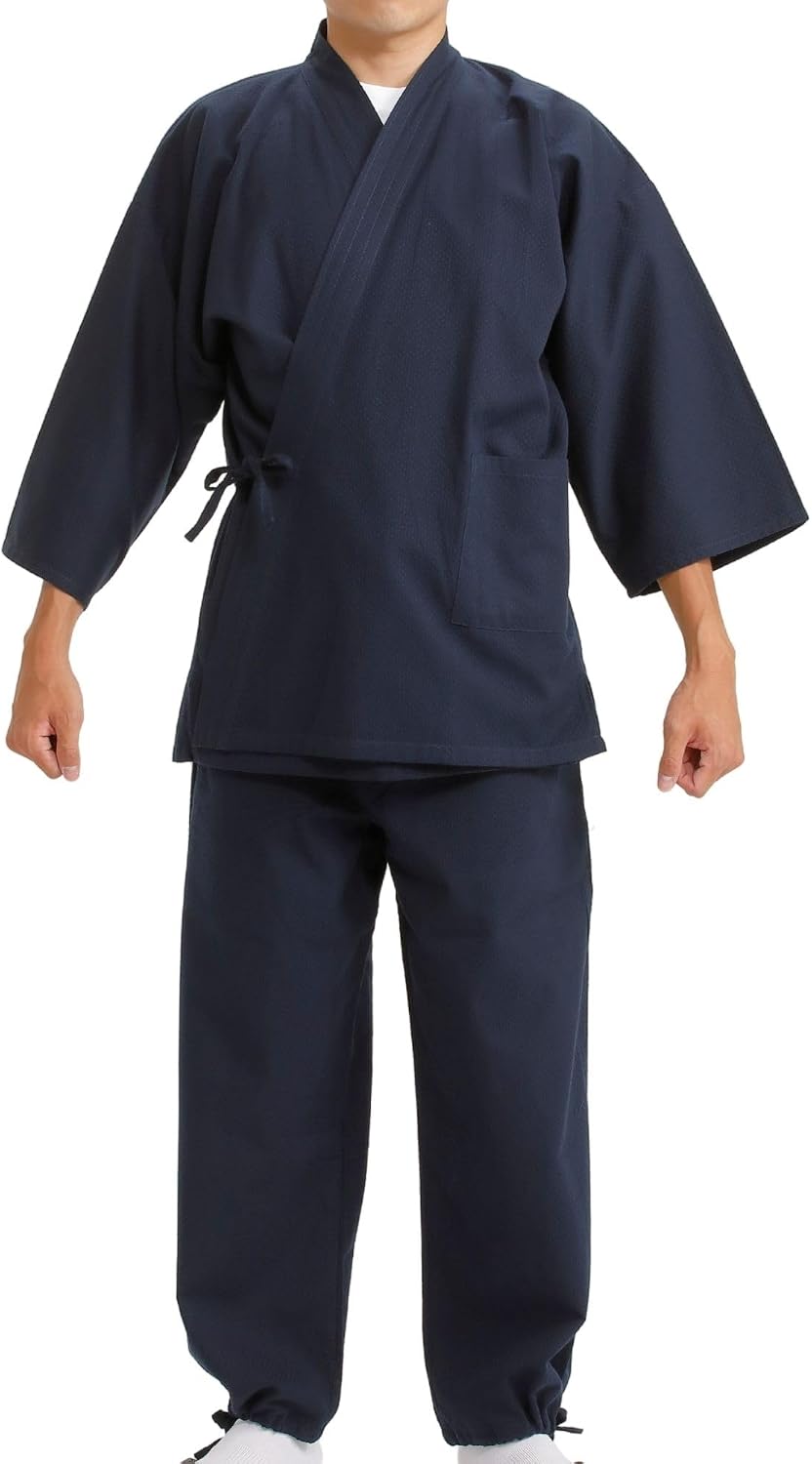 Edoten Men's Japan Kimono quilted clothes Sashiko Samue