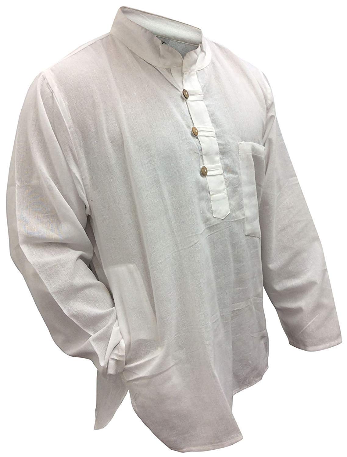 Shopoholic Fashion Plain Grandad Shirt