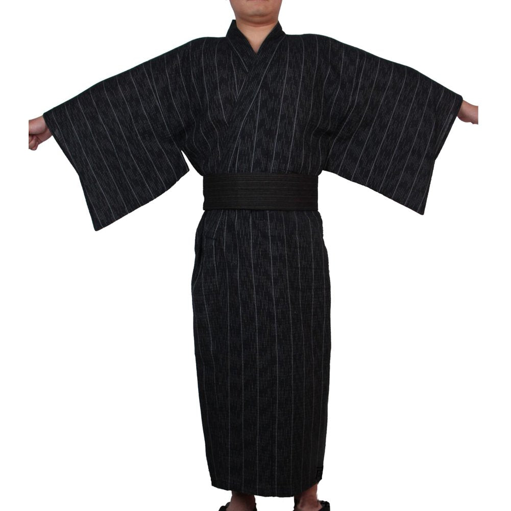 FANCY PUMPKIN Jinbei Men's Japanese Yukata Japanese Kimono Home Robe Pajamas Dressing Gown