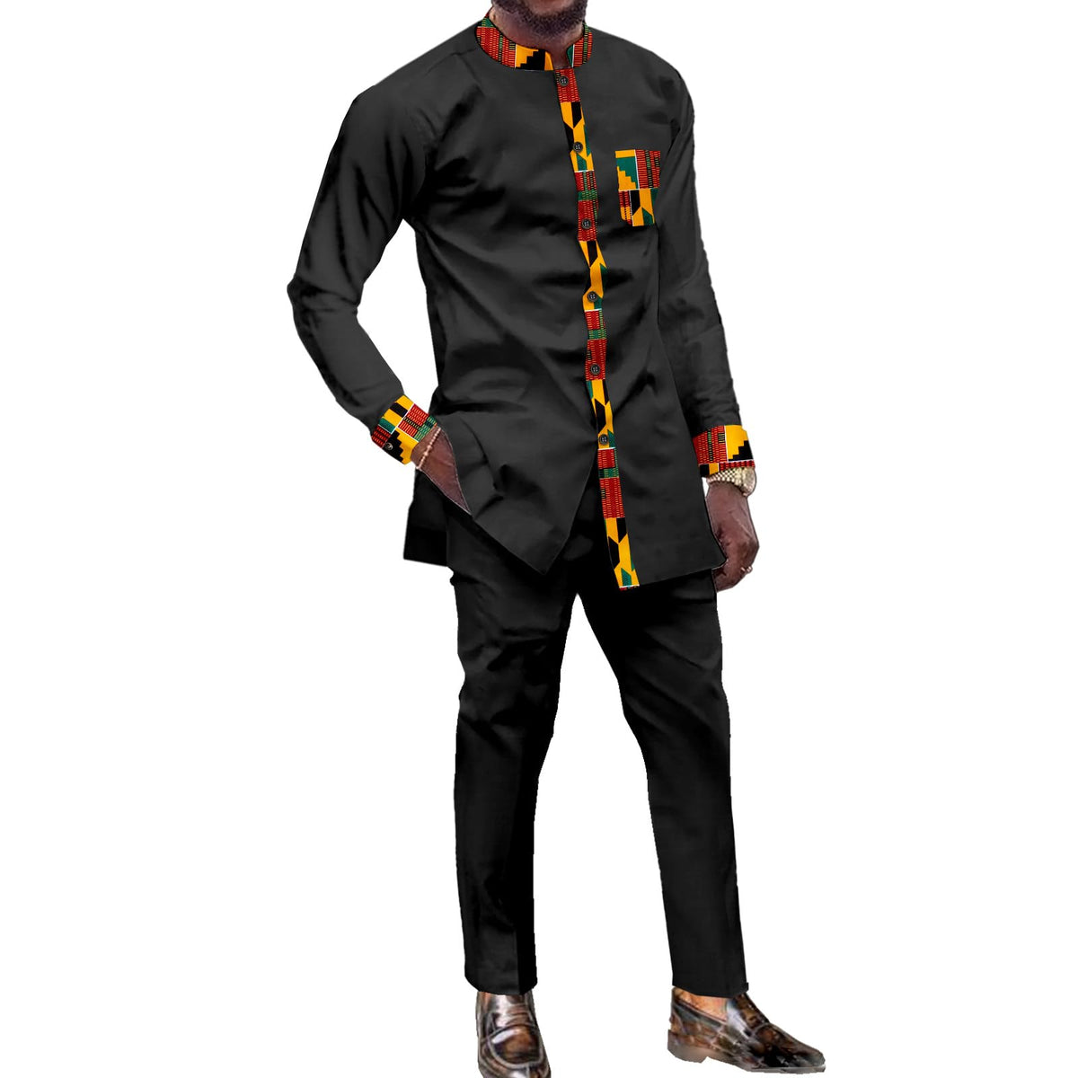 African Dashiki Suit for Men Traditional 2 Piece Clothing