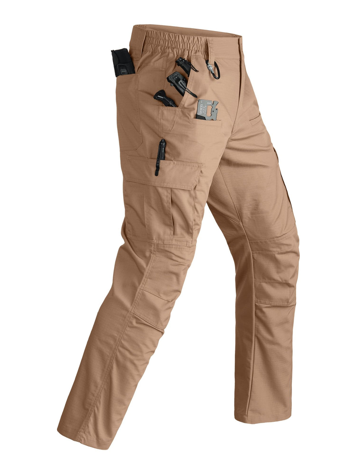 Tactical Work Cargo Hiking Mens Pants-Ripstop Breathable Lightweight Water Resistant-EDC with 8 Pocket