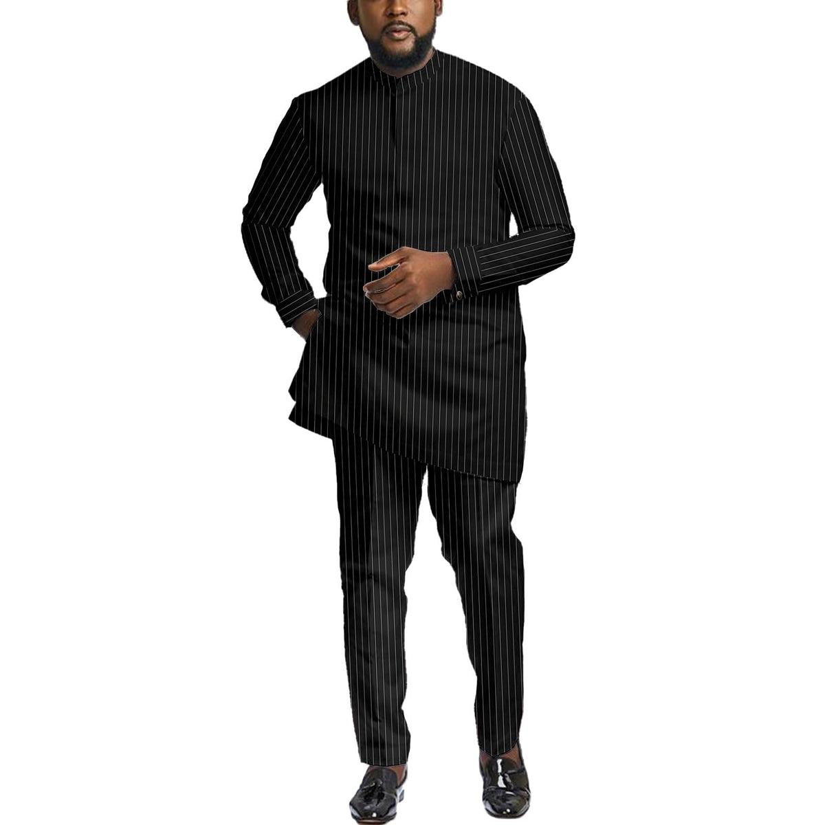 African Suit for Men 2 Piece Set Dashiki Shirt & Pants Outfits