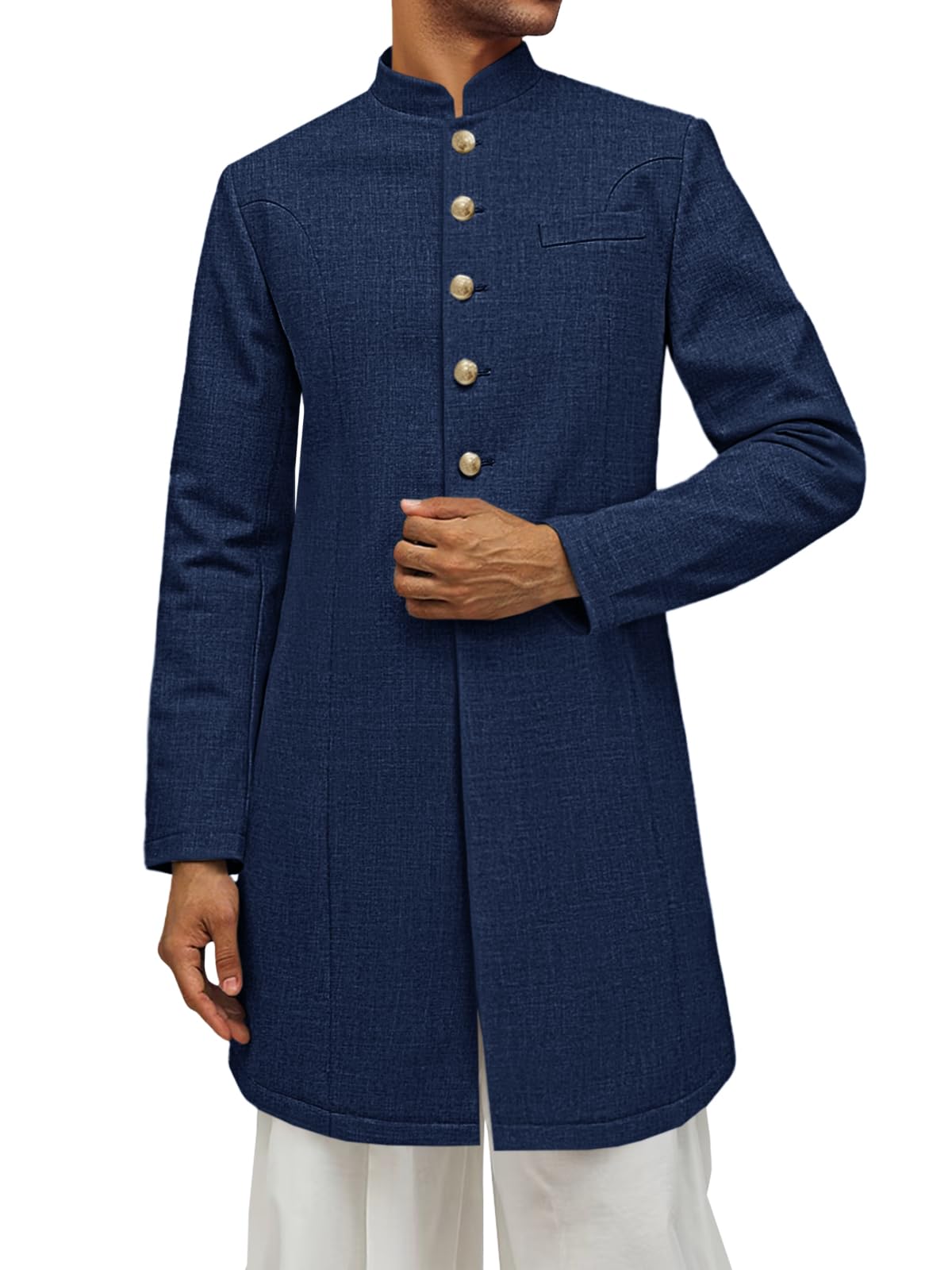 Runcati Mens Kurta Coats Sherwani Indian Royal Suits Jackets