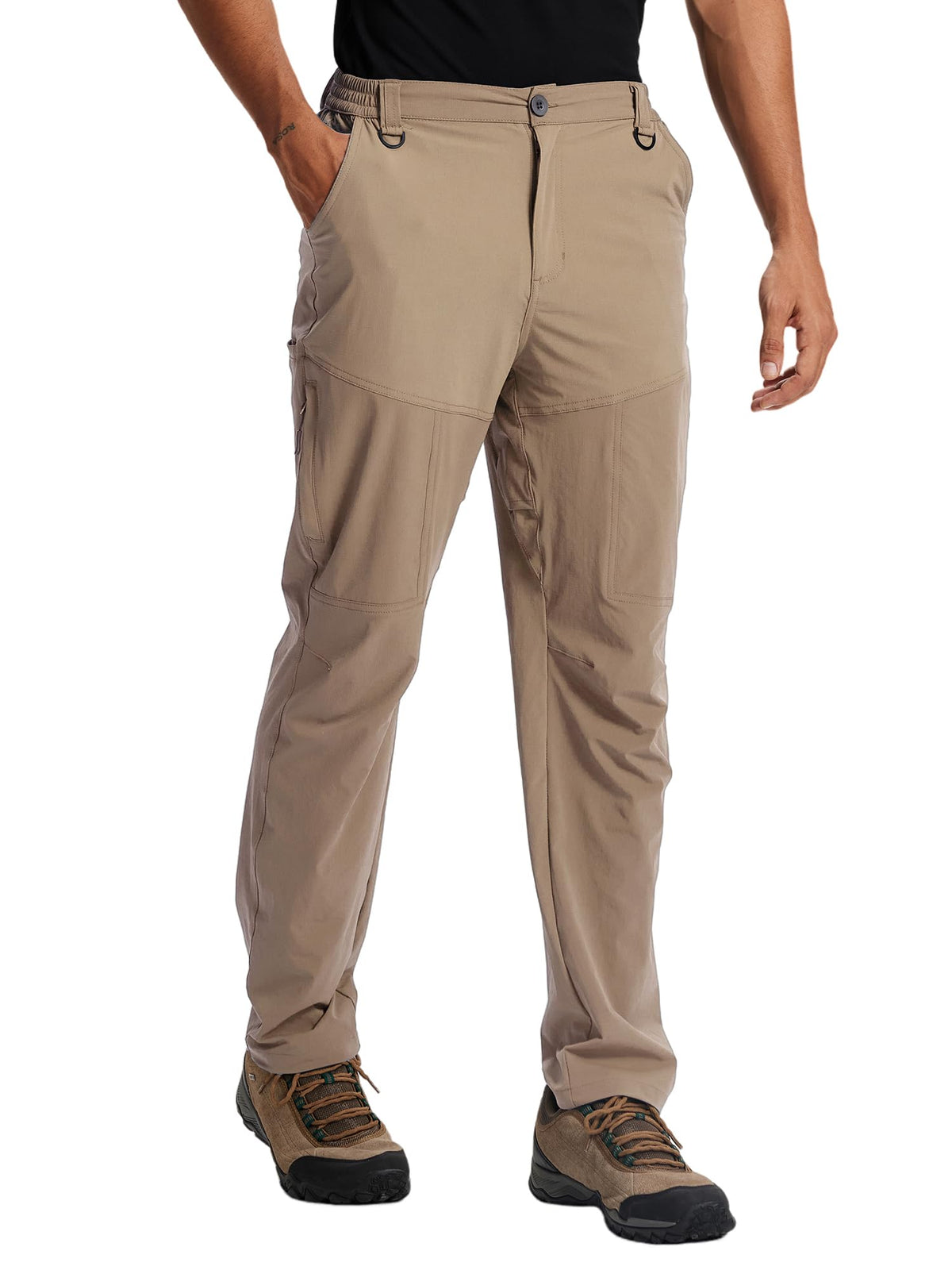 Mens Hiking Cargo Work Nylon Pants - Water & Wear Resistant Breathable Lightweight Stretch Quick Dry - EDC with 6 Pocket