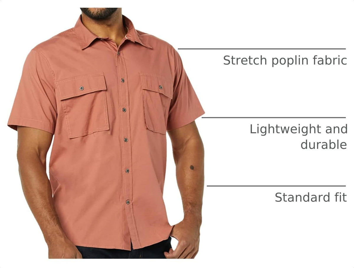 Amazon Essentials Men's Standard-Fit Short-Sleeve Two-Pocket Utility Shirt (Previously Goodthreads)