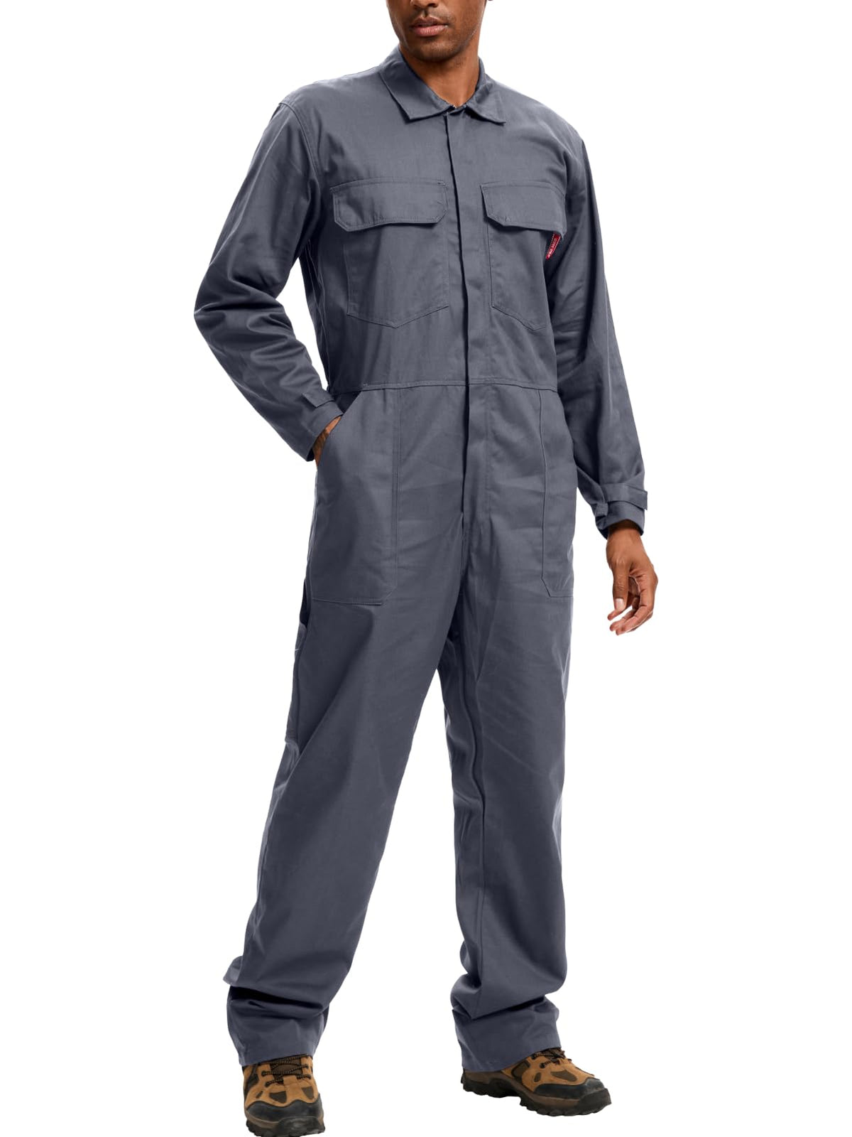 WORK IDEA Men's Coveralls Long Sleeve Workwear Jumpsuit Multi Pockets