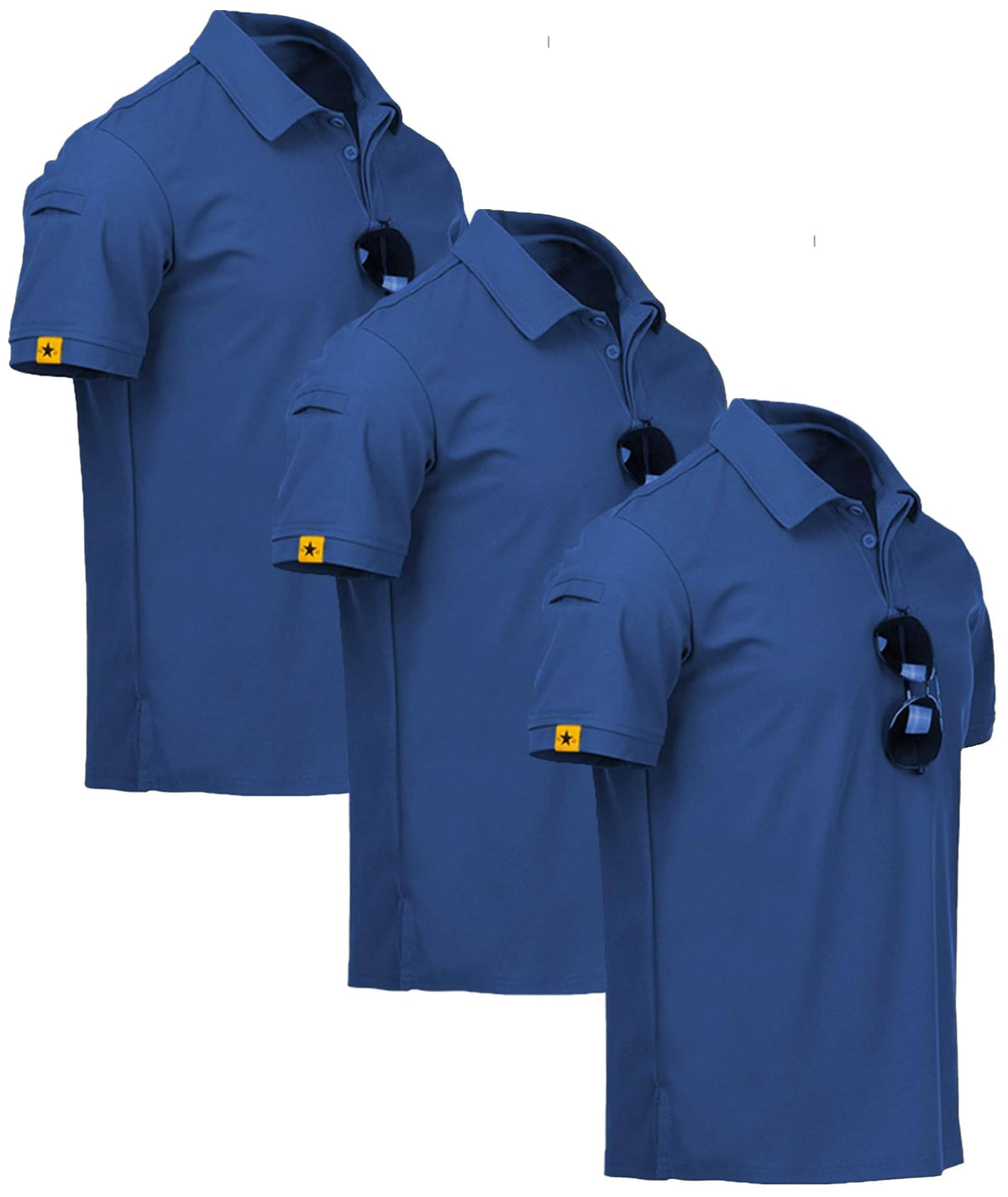 V VALANCH 3/4 Pack Polo Shirts for Men Short Sleeve Golf Tennis Work