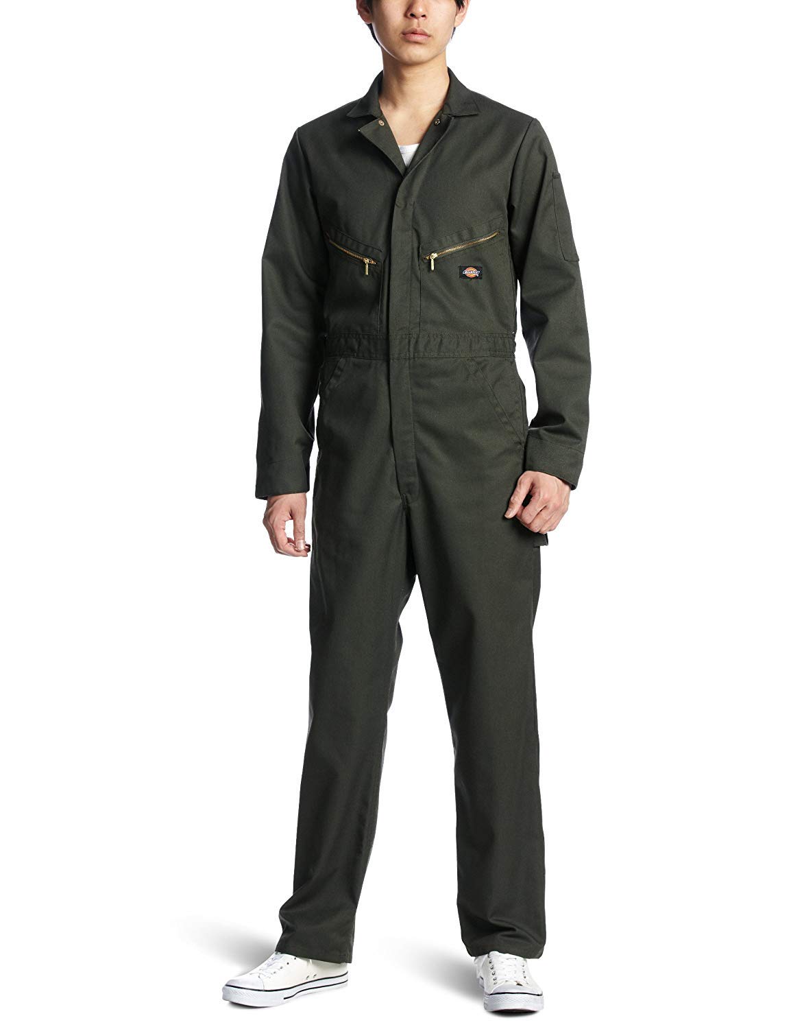 Dickies Men’s Deluxe Long Sleeve Coveralls – 7.5 oz Twill Mechanic Jumpsuit with Zipper Front Industrial Uniform Fit