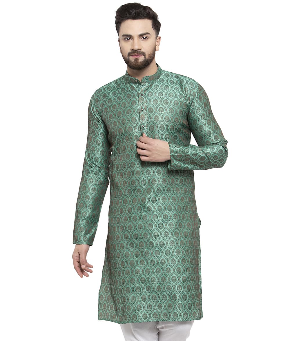 Maple Clothing Poly Silk Kurta Pajama for Men Indian Wedding Party Outfit Guest Wear