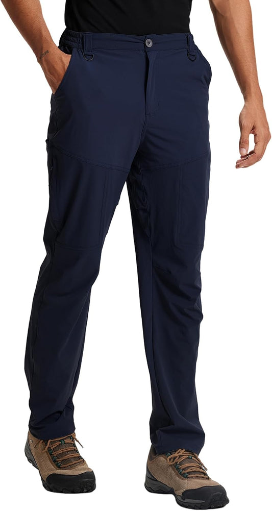 Mens Hiking Cargo Work Nylon Pants - Water & Wear Resistant Breathable Lightweight Stretch Quick Dry - EDC with 6 Pocket