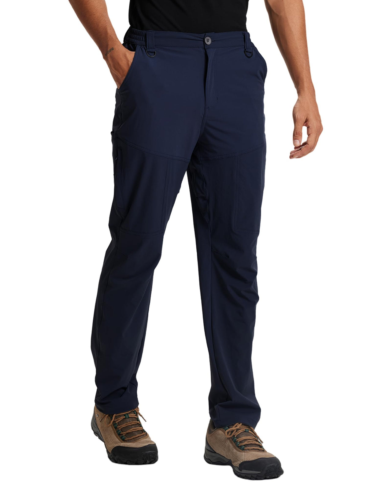 Mens Hiking Cargo Work Nylon Pants - Water & Wear Resistant Breathable Lightweight Stretch Quick Dry - EDC with 6 Pocket