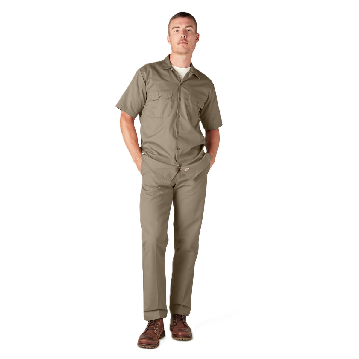Dickies Men’s Short Sleeve Work Shirt – Durable Twill Button Down Shirts for Men, Lightweight Uniform for Daily Wear