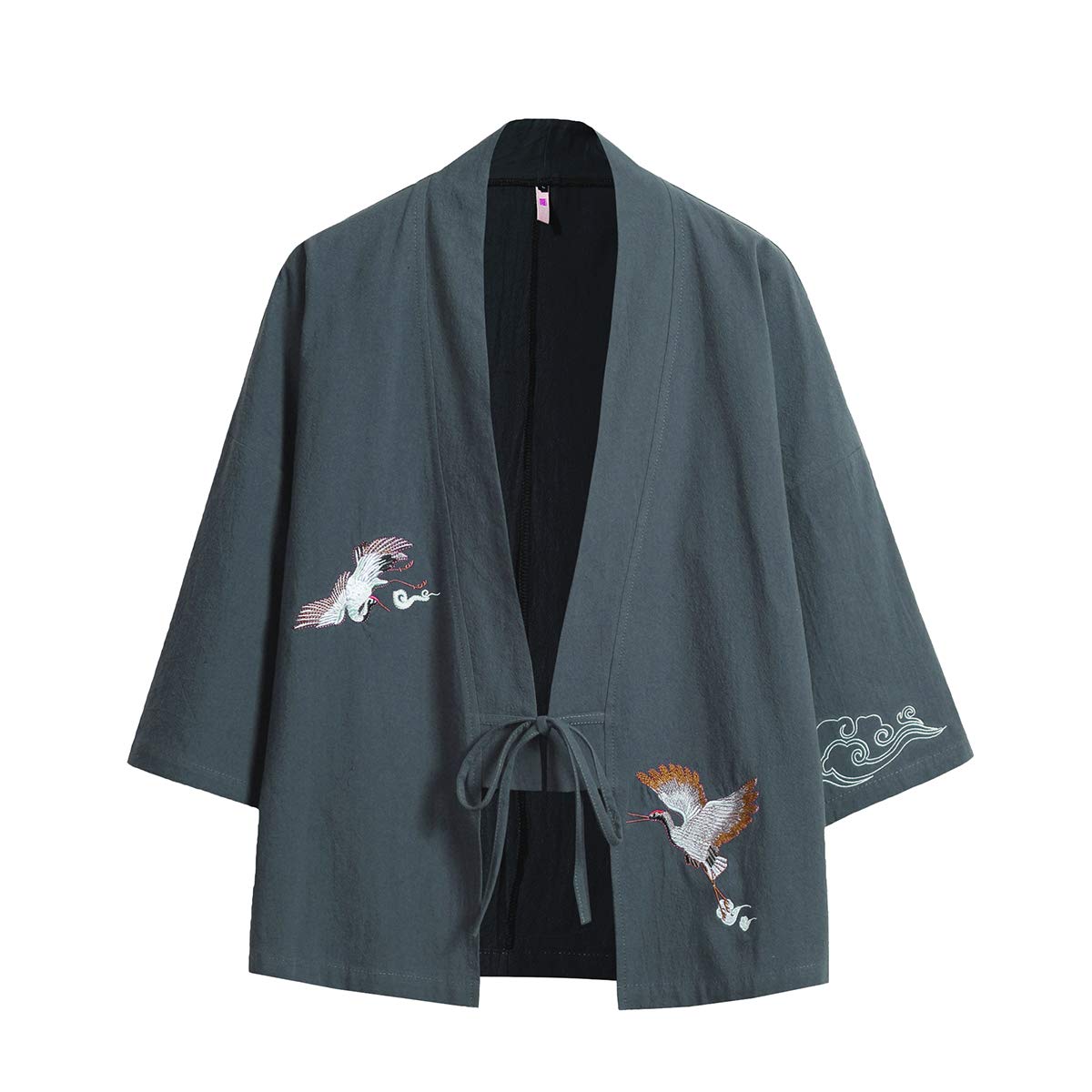 Seidarise Men's Kimono Traditional Japanese Clothing Male Cardigan Noragi Jacket Yukata Coat Haori