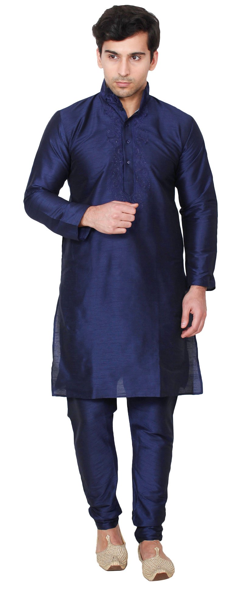 Maple Clothing Men's Art Silk Indian Kurta Set Wedding Wear Clothing