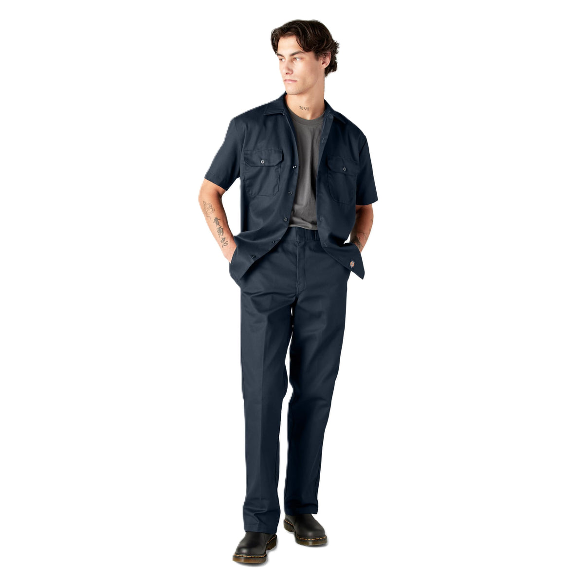 Dickies Men’s Short Sleeve Work Shirt – Durable Twill Button Down Shirts for Men, Lightweight Uniform for Daily Wear