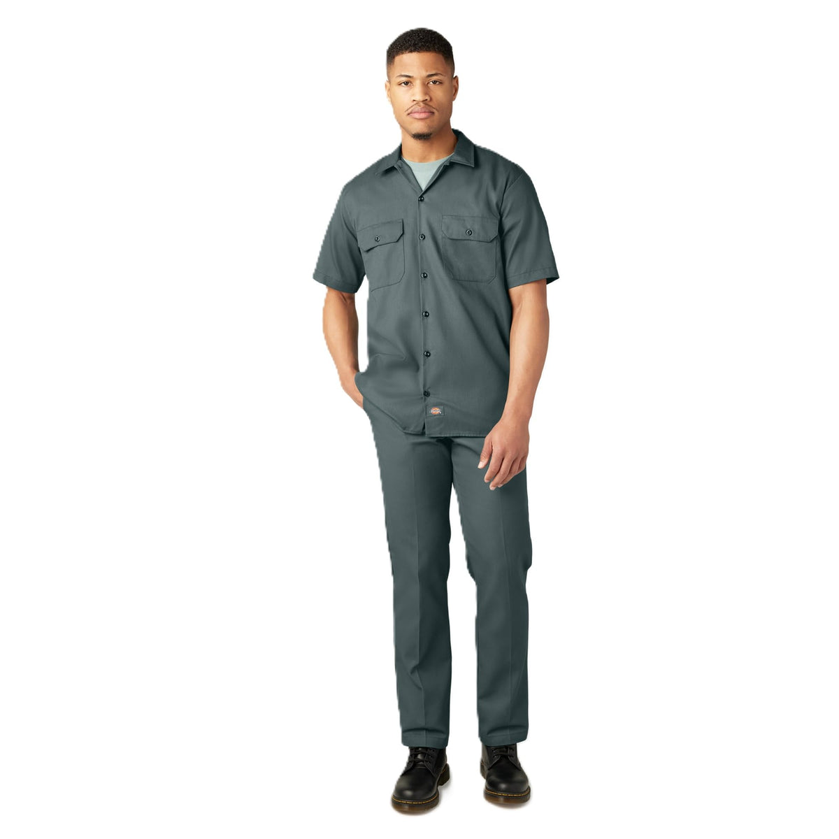 Dickies Men’s Short Sleeve Work Shirt – Durable Twill Button Down Shirts for Men, Lightweight Uniform for Daily Wear