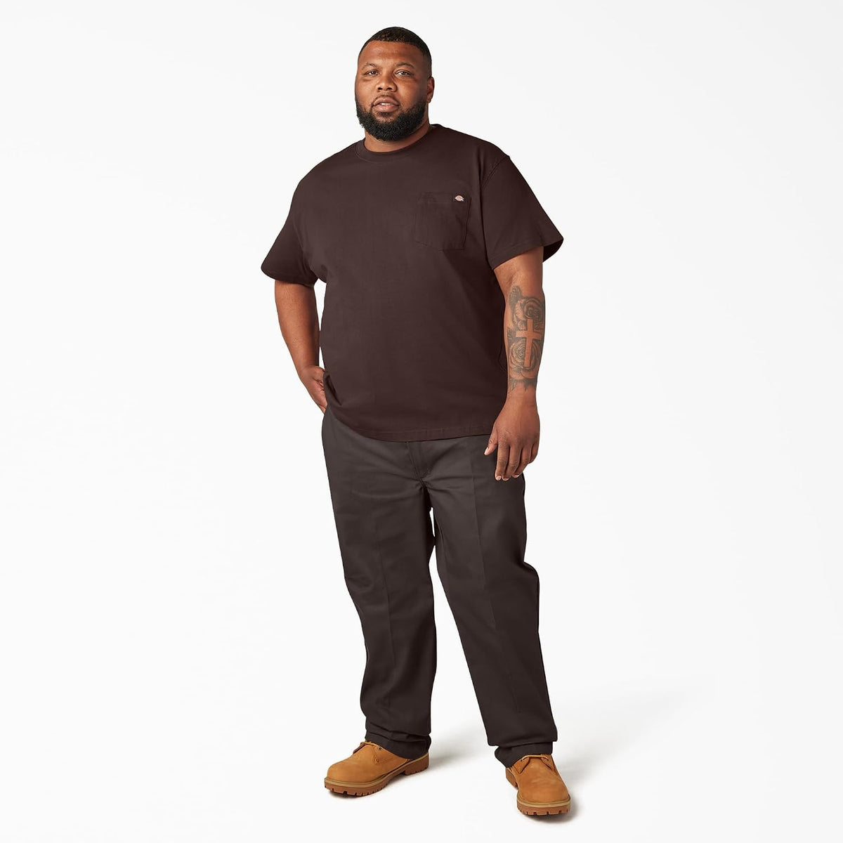 Dickies Men's Heavyweight Heathered Short Sleeve Pocket T-Shirt