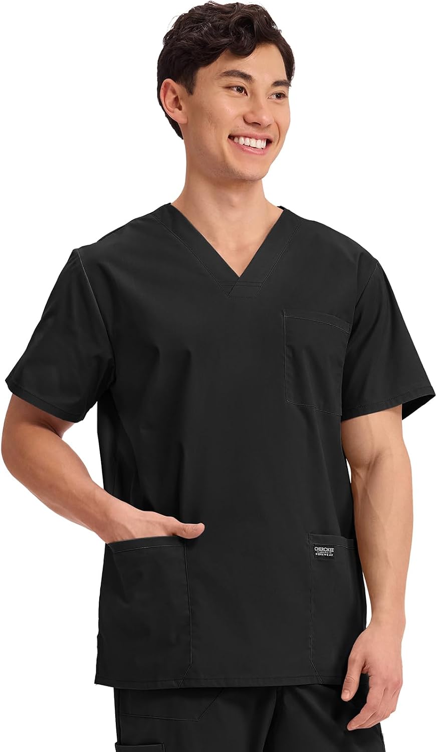 Cherokee WW Professionals Men's V-Neck Scrub Top 4 Pockets Medical Shirt