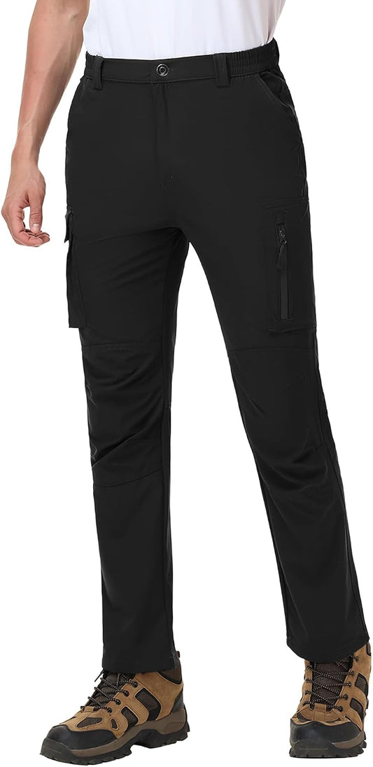 Mens Hiking Pants with 6 Pockets - Cargo Pants for Outdoor Work, Travel, Fishing, and Casual Wear