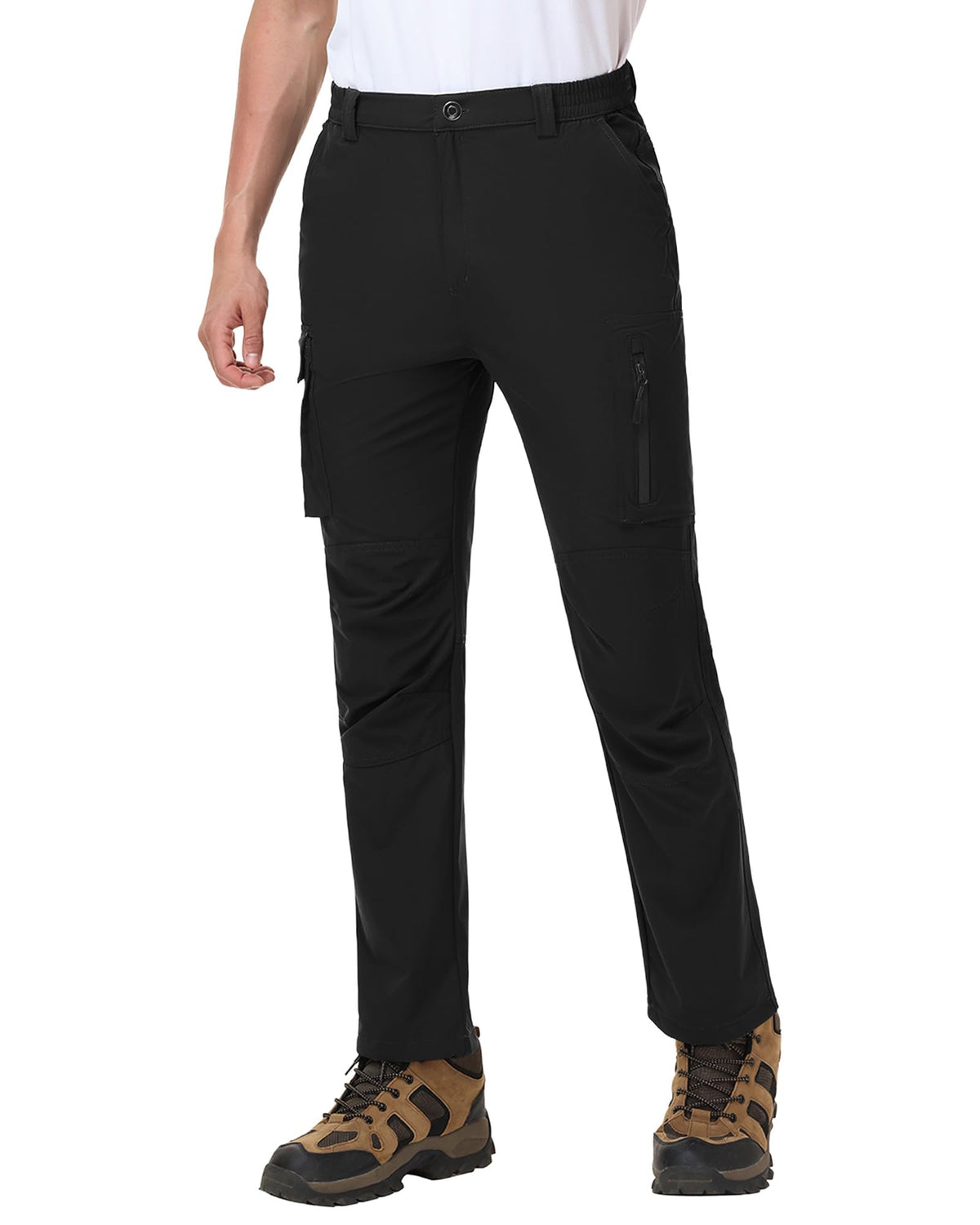 Mens Hiking Pants with 6 Pockets - Cargo Pants for Outdoor Work, Travel, Fishing, and Casual Wear