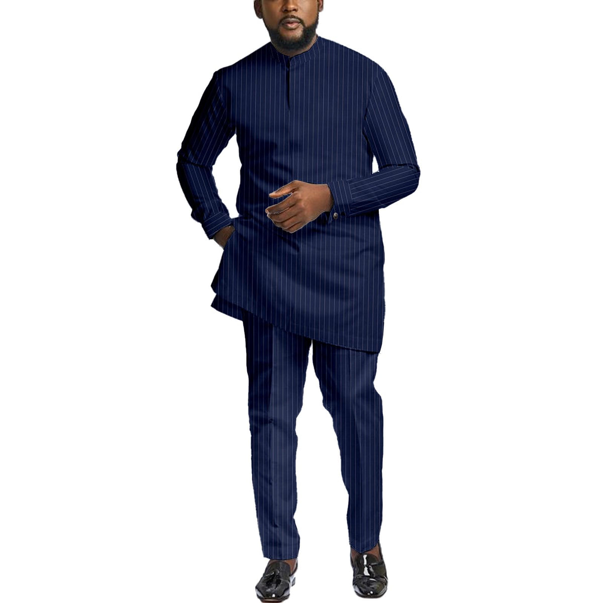 African Suit for Men 2 Piece Set Dashiki Shirt & Pants Outfits