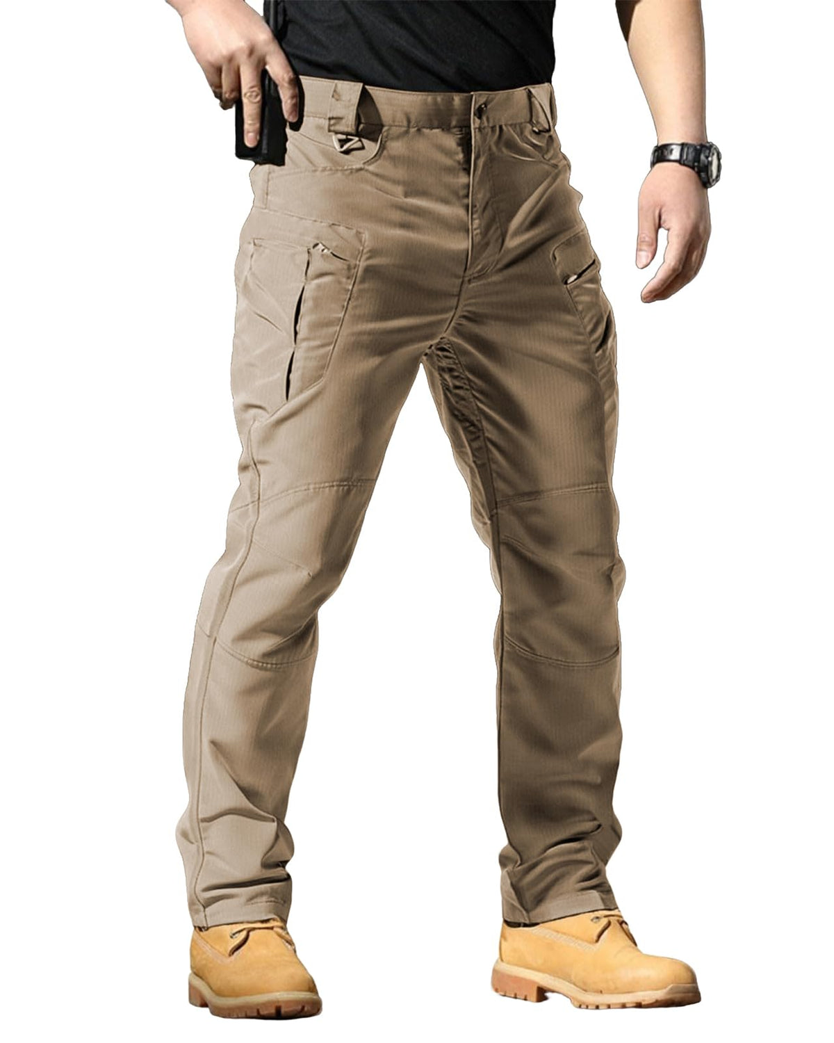 Men's Stretch Tactical Pants,Water Resistant Ripstop Cargo Pants,Lightweight Outdoor Work Hiking Pants with Pockets