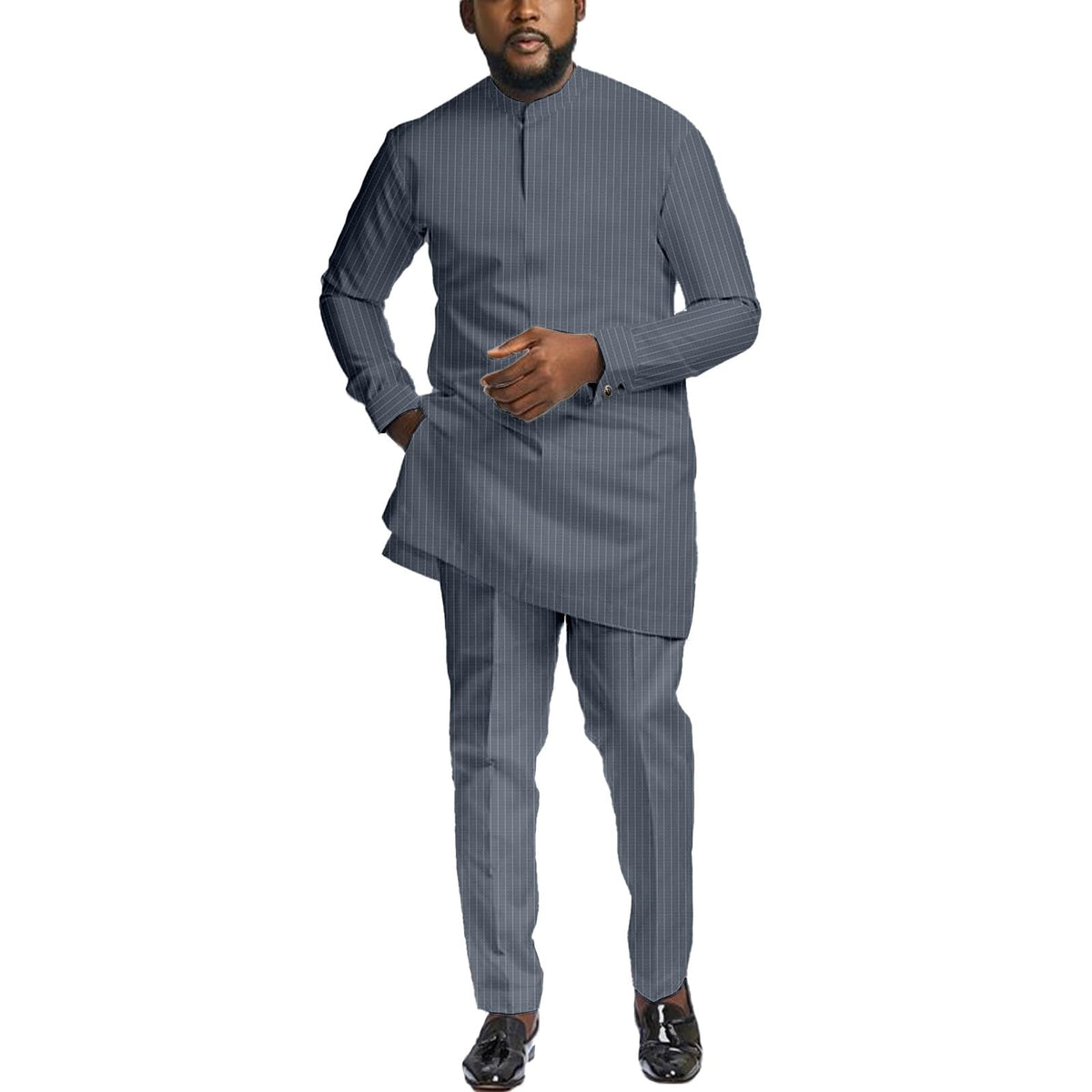 African Suit for Men 2 Piece Set Dashiki Shirt & Pants Outfits