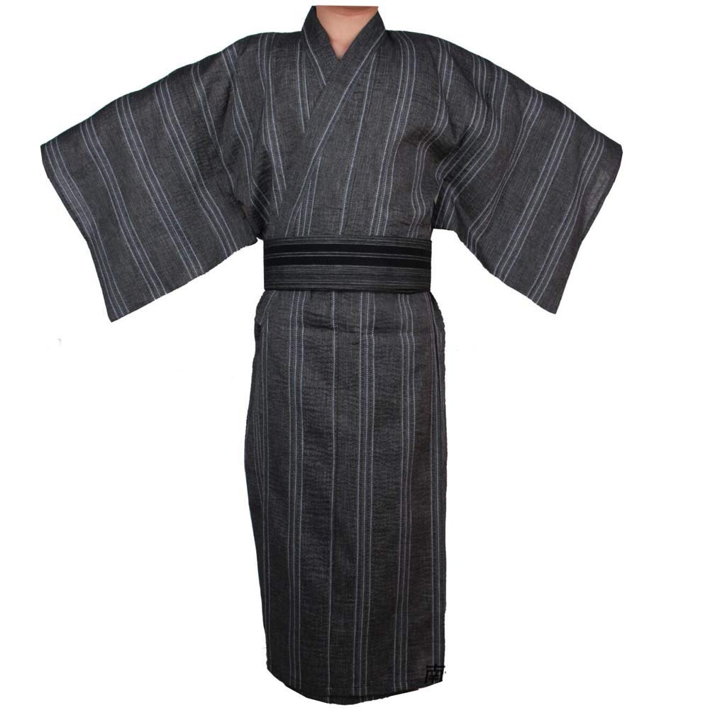 FANCY PUMPKIN Jinbei Men's Japanese Yukata Japanese Kimono Home Robe Pajamas Dressing Gown