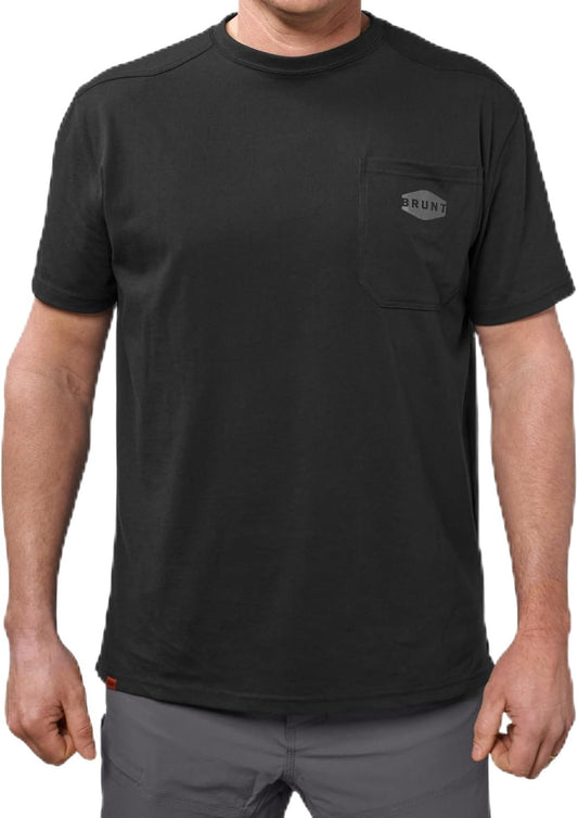 BRUNT Short-Sleeve Pocket T-Shirt - Comfortable Mid-Weight Build - Drop Shoulder Seam