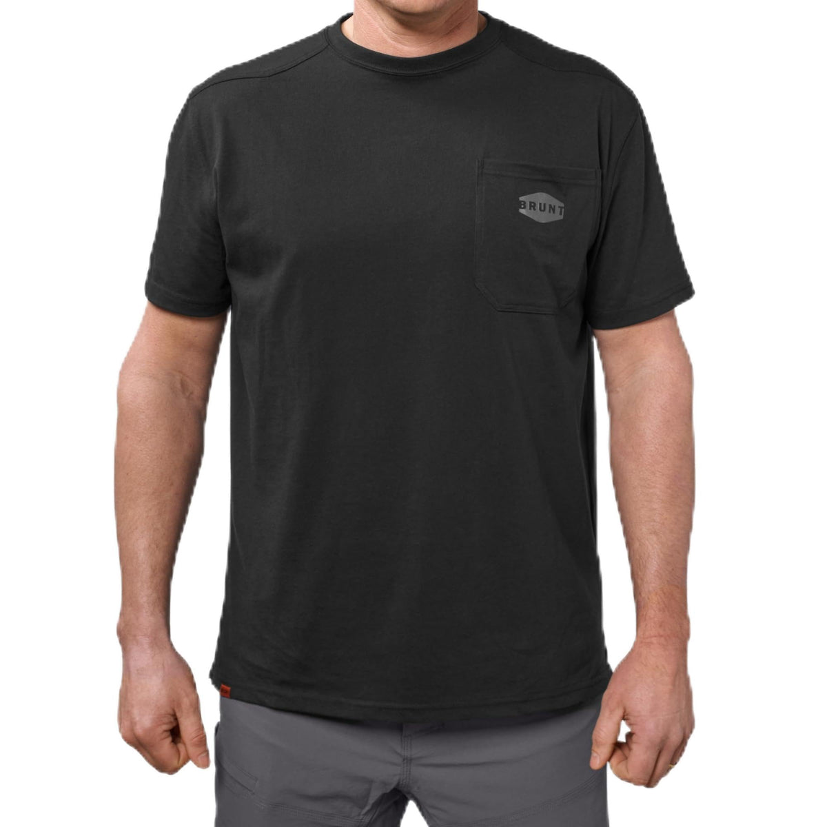 BRUNT Short-Sleeve Pocket T-Shirt - Comfortable Mid-Weight Build - Drop Shoulder Seam