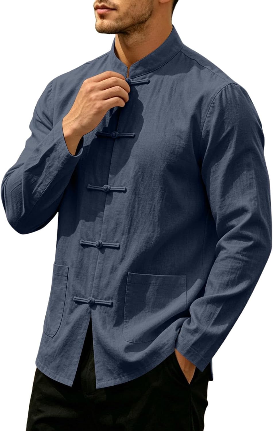 Lightweight Tang Suit Shirt for Men Traditional Oriental Tops