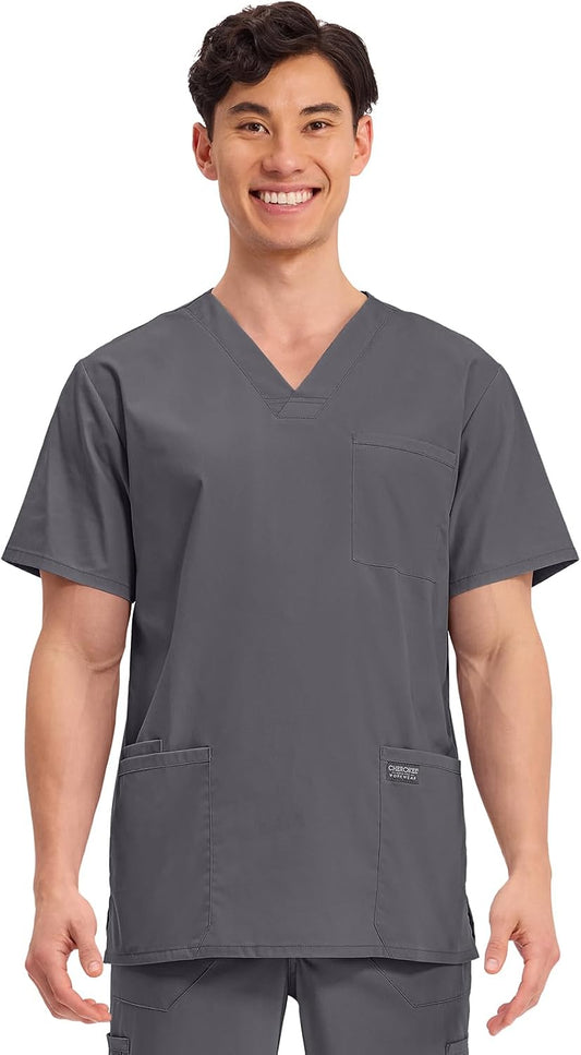 Cherokee WW Professionals Men's V-Neck Scrub Top 4 Pockets Medical Shirt