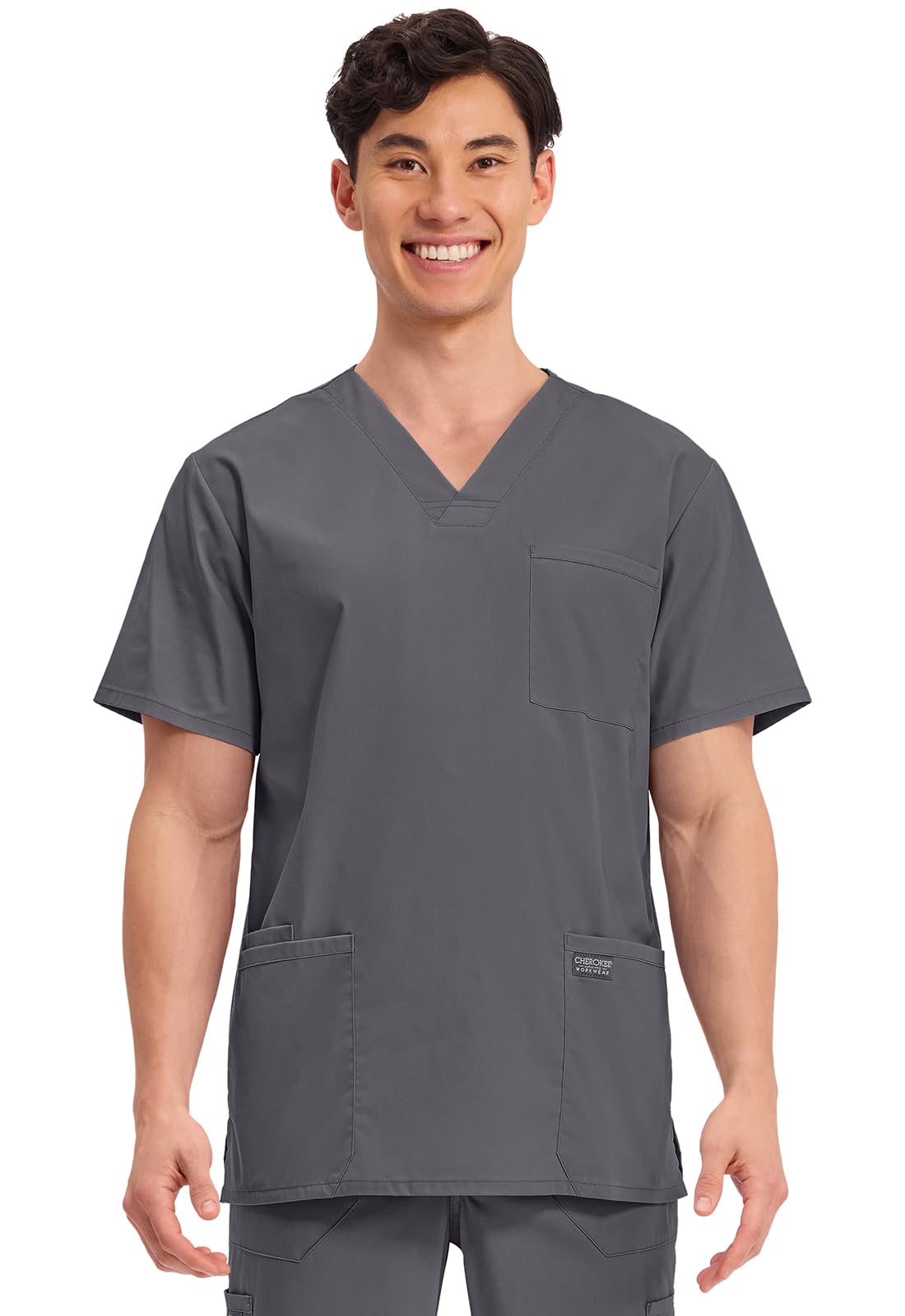 Cherokee WW Professionals Men's V-Neck Scrub Top 4 Pockets Medical Shirt