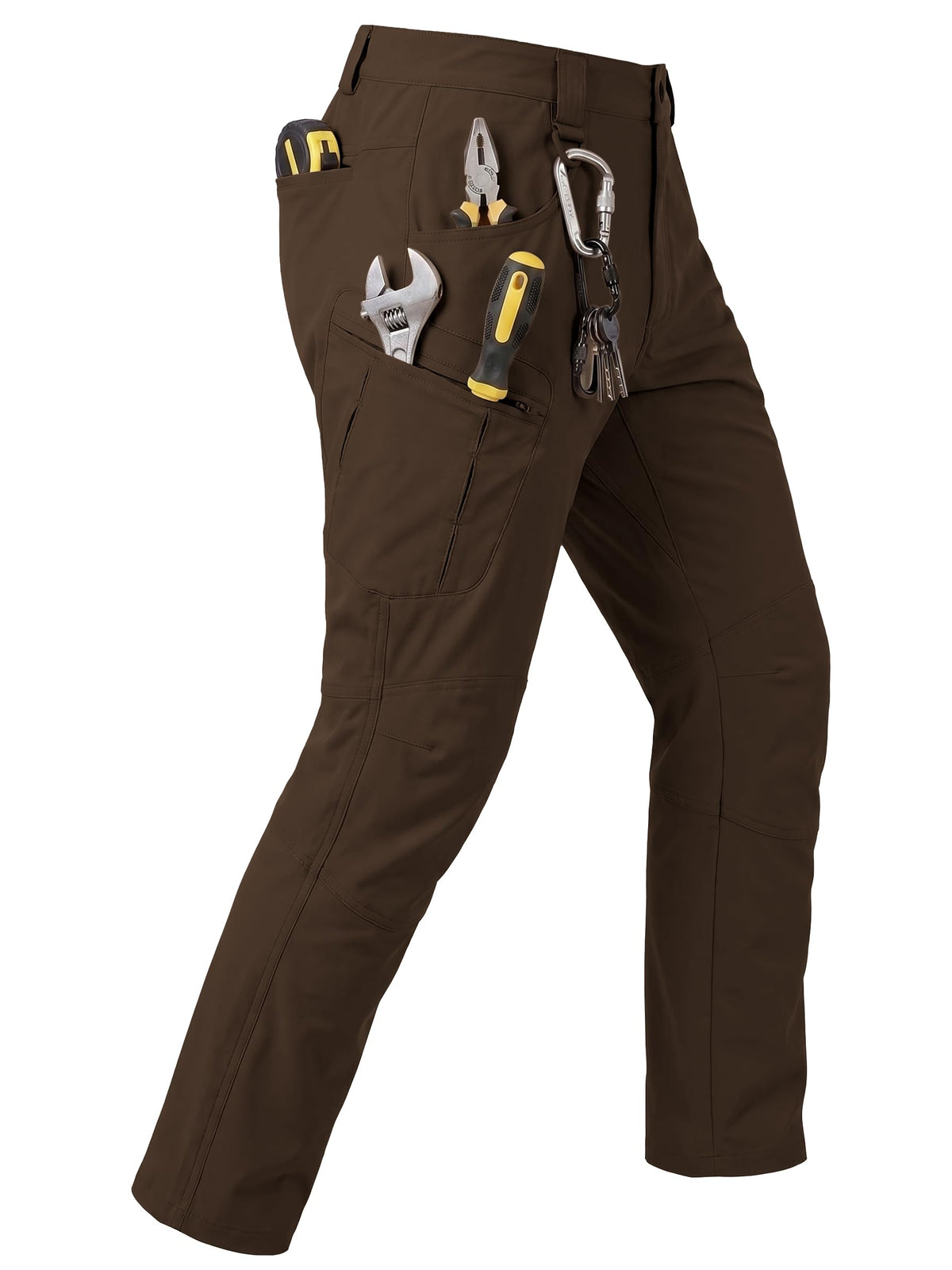 Men's Stretch Tactical Pants Lightweight Hiking Cargo Pants Water Resistant Multi Pocket Casual Outdoor Work Pants (No Belt)