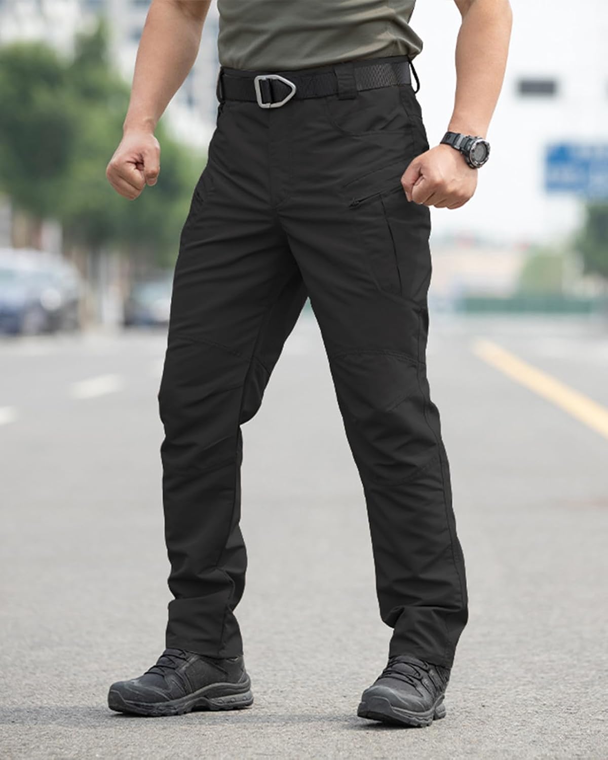 Men's Stretch Tactical Pants,Water Resistant Ripstop Cargo Pants,Lightweight Outdoor Work Hiking Pants with Pockets