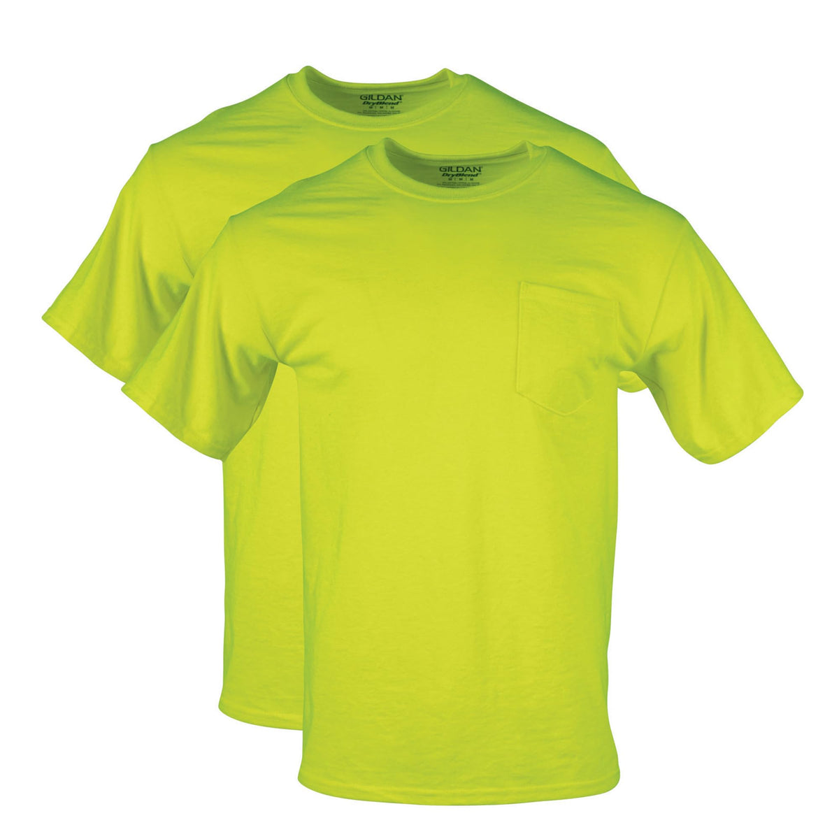 Gildan Unisex Adult DryBlend Workwear T-Shirts with Pocket, 2-Pack