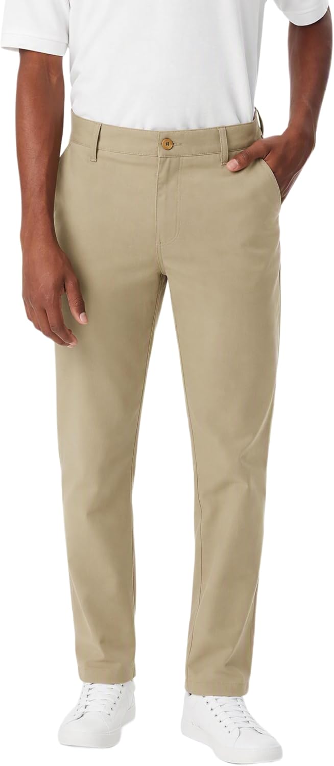 French Toast Men's Straight Fit Stretch Twill Chino Pant