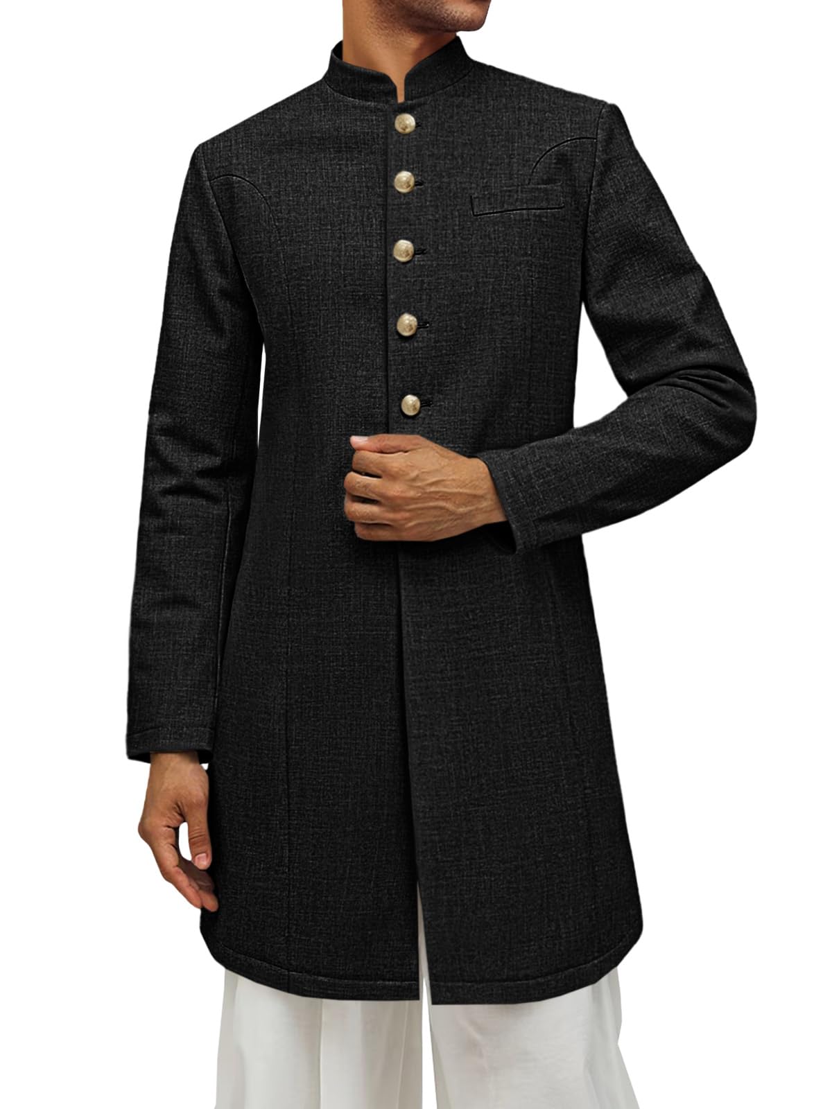 Runcati Mens Kurta Coats Sherwani Indian Royal Suits Jackets