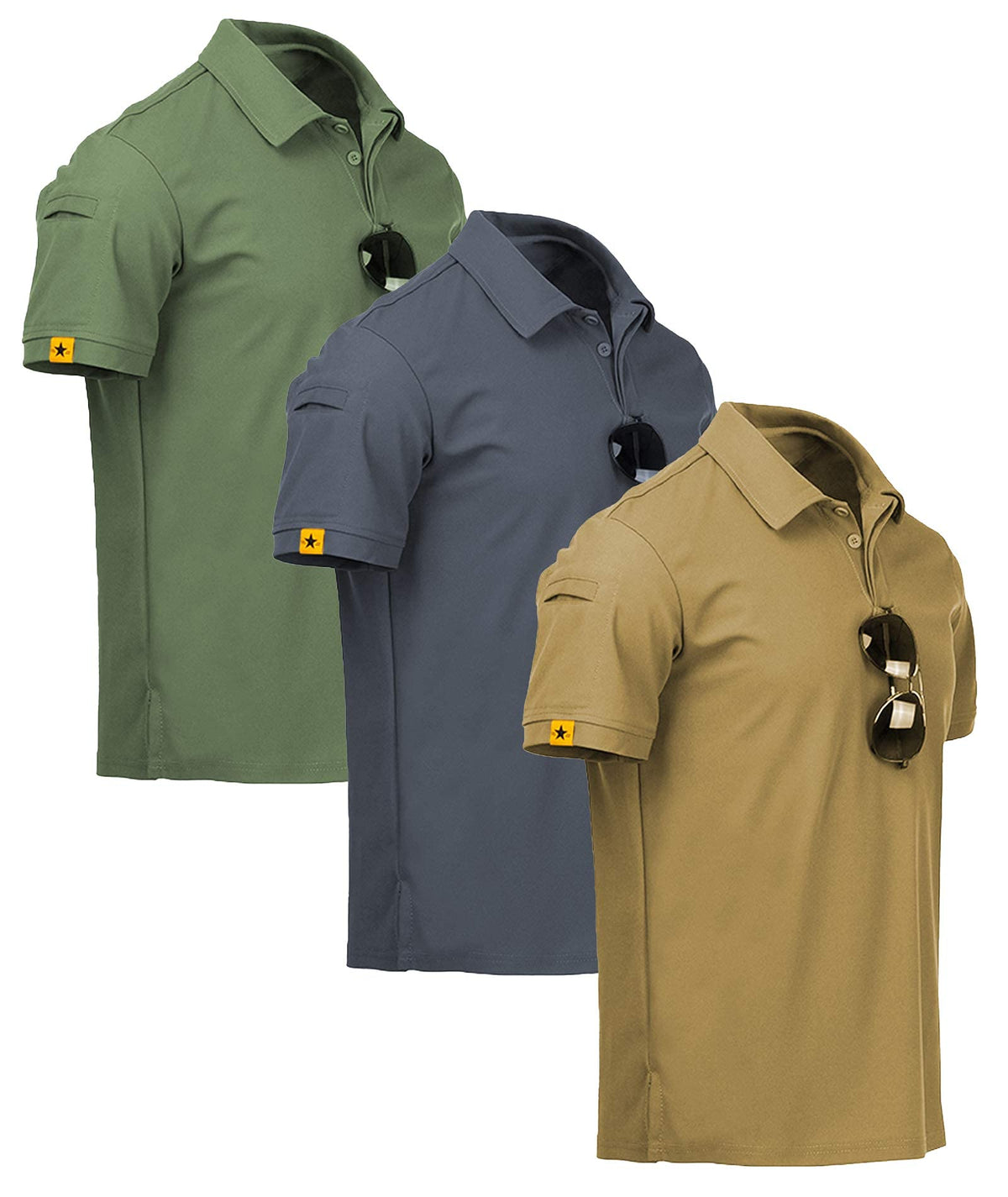 V VALANCH 3/4 Pack Polo Shirts for Men Short Sleeve Golf Tennis Work