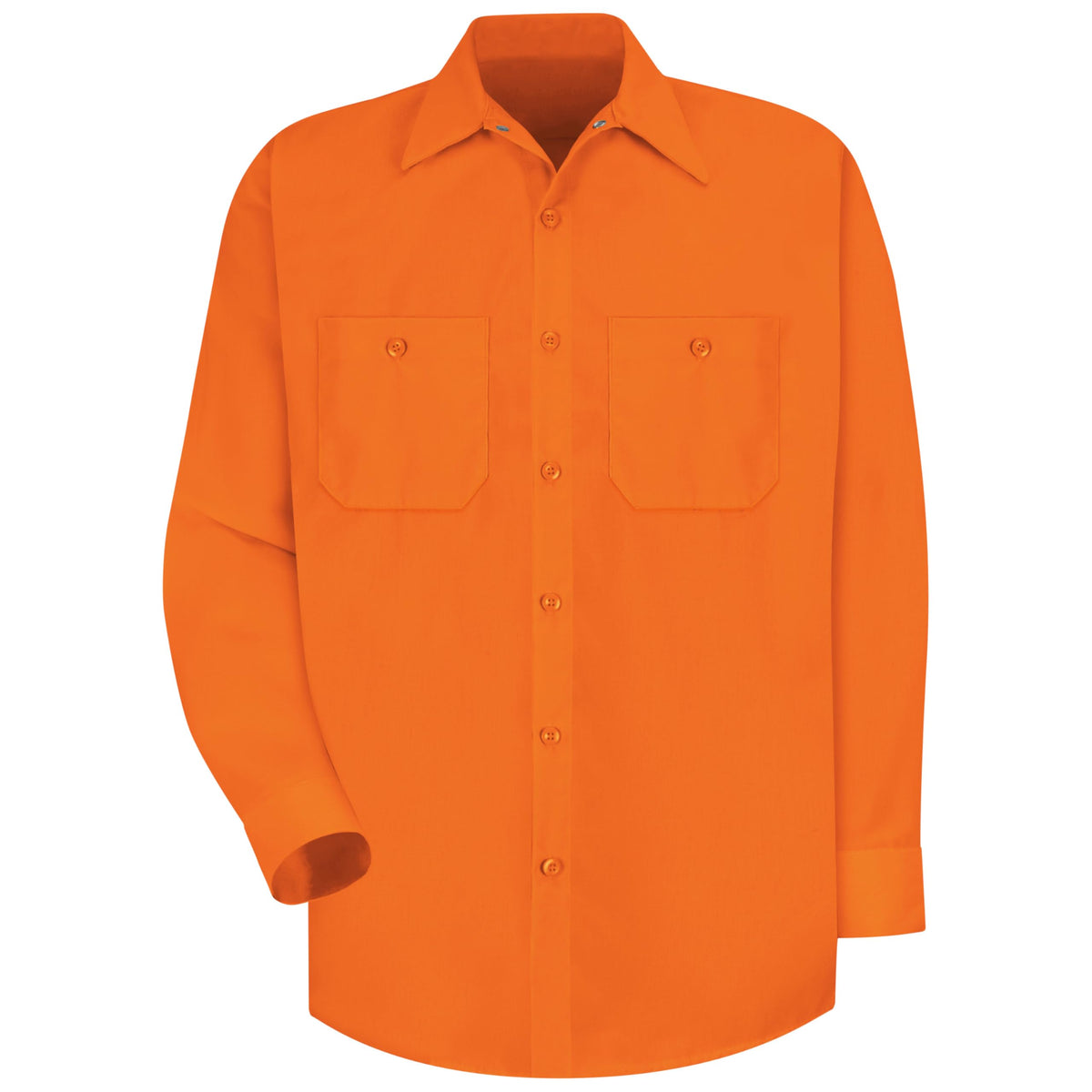 Red Kap Men's Long Sleeve Industrial Work Shirt | Moisture Wicking Button Up, Wrinkle Resistance Fights Fading & Stains